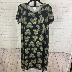 LuLaRoe Carly Swing Disney Mickey Mouse Black Dress Size Small